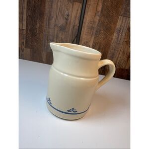Roseville Ohio FP USA Traditions Blue Creamer Pitcher USA  friendship pattern